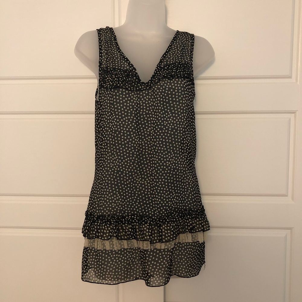 Sheer polka dot top